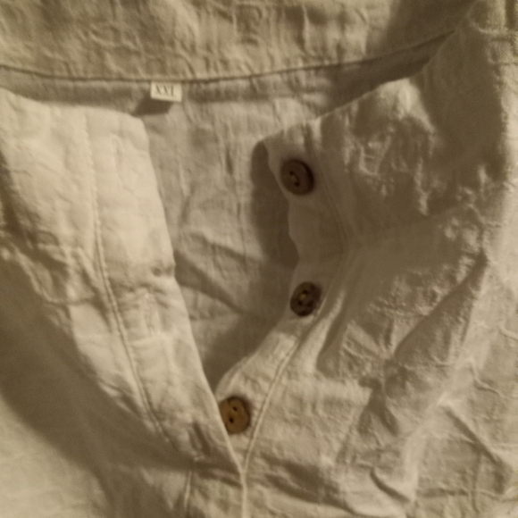 EUC white / off white linen shirt. xl - Picture 6 of 11